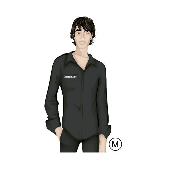 Genérico - Básico - Camisa hombre negra manga larga - M