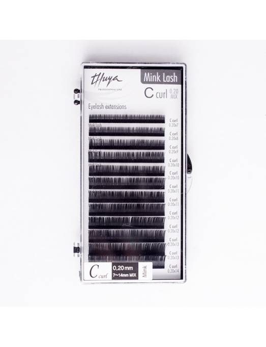 Extensiones de Pestañas C-Curl 0.20 Mix Mink Lash - Thuya