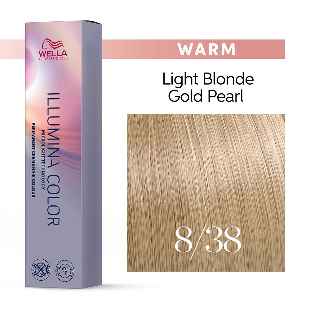 Rubio Claro Dorado Perla 8/38 Illumina Color - Wella Professionals